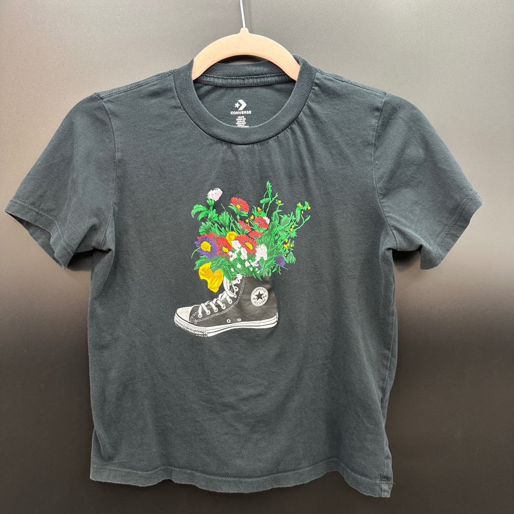 Converse Chuck Taylor Floral Sneaker Graphic T-Shirt Black XS